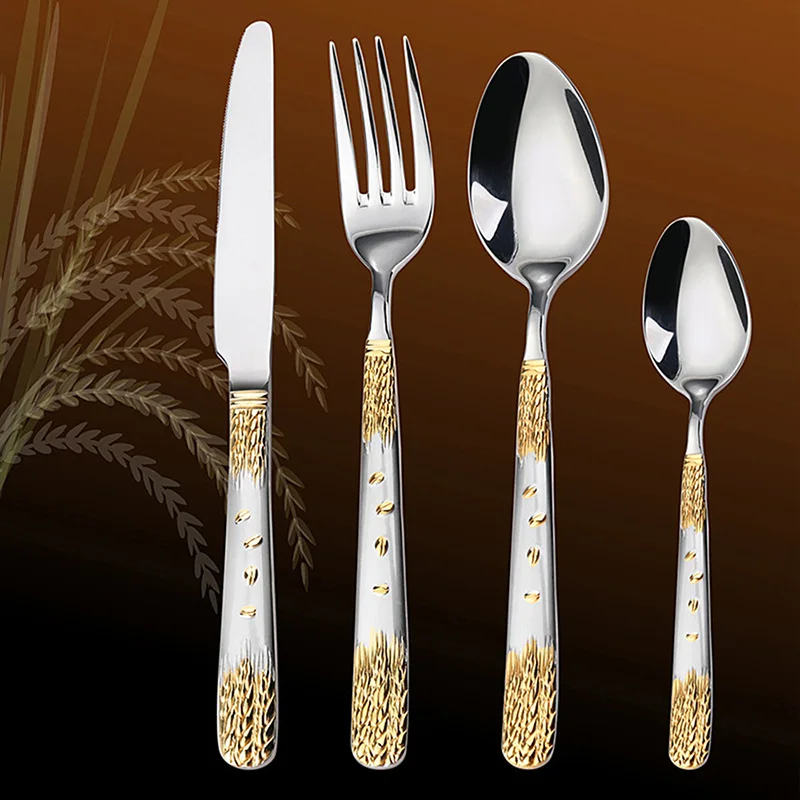 

4pcs/Set Dinnerware Cutlery Set Home Tableware Stainless Steel Knife Spoon Fork Tableware Silverware Flatware Set Dropshipping