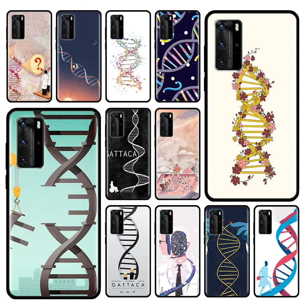 Чехол в стиле ретро DNA Science для Huawei P30 P40 Lite P20 Pro P Smart S Z Plus 2019 Mate 20 мягкий черный чехол