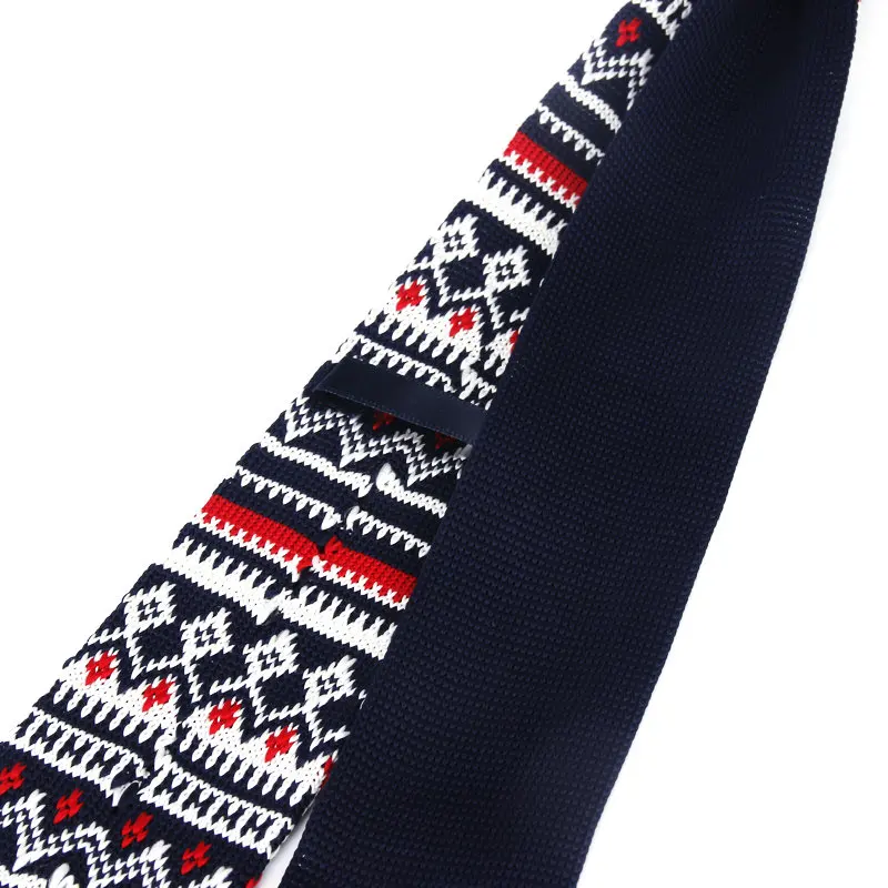 Мужской вязаный узкий галстук повседневный облегающий в красно синюю полоску