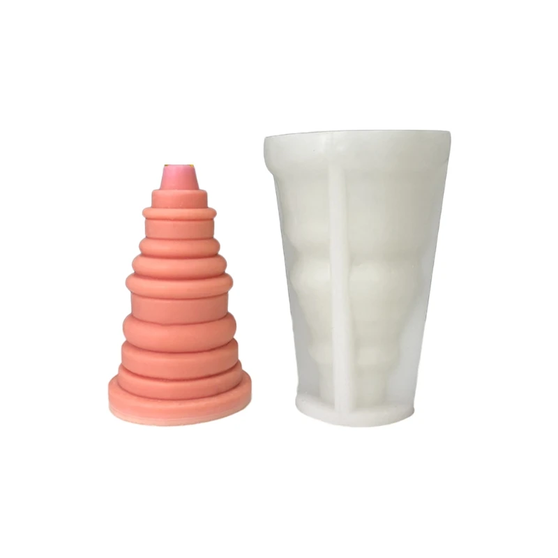 

2022 New 3D Christmas Tree Silicone Candle Mold Geometric Xmas Tree Fondant Cake Mold