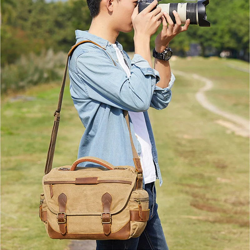 

Camera Batik Canvas Vintage Retro Waterproof Photography Shoulder Casual Messenger Photo Men Women Bag for Canon Nikon Sony DSLR