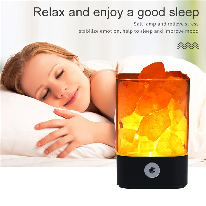 USB ночник Гималайская кристаллическая соль Ночная лампа Кристалл Рок очиститель