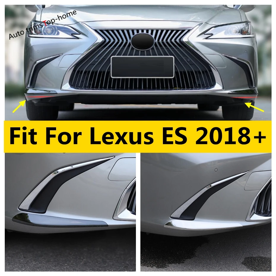 

Stainless Steel Front Bumper Lip Corner Protector Cover Trim Black / Silver Accessories For Lexus ES 2018 - 2023 F Sport Style