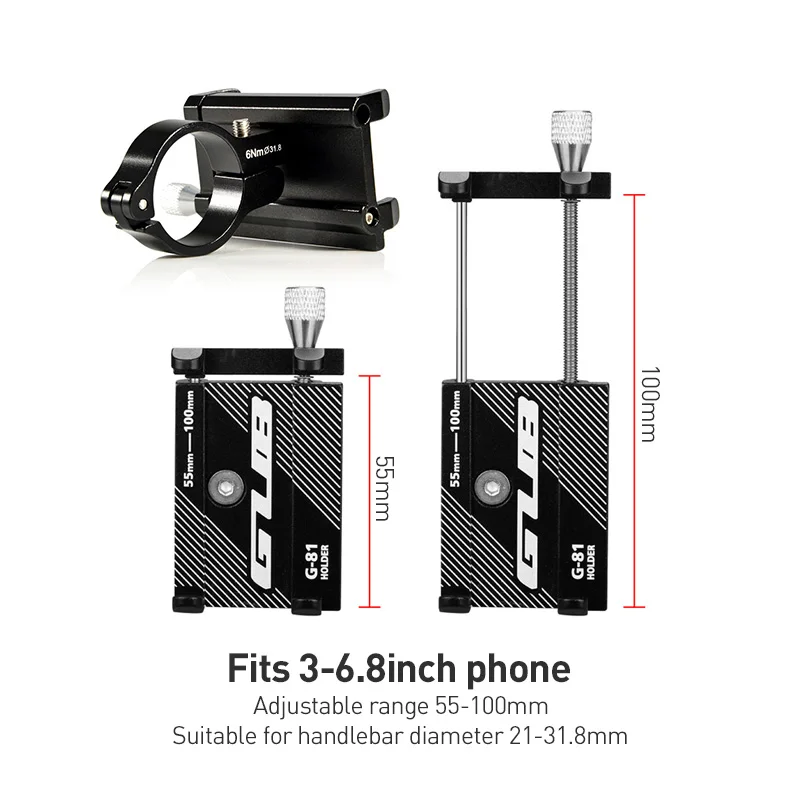 gub g81 g 81 aluminum bicycle phone holder for 3 5 6 2 inch smartphone adjustable support gps bike phone stand mount bracket free global shipping