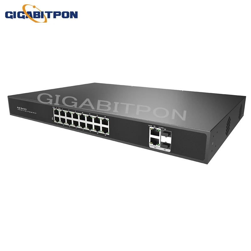 POE 18-port switch system Intelligent Fast Ethernet switch 250W 10/100Mbps2* Gigabit Ethernet port IP camera/wireless AP/CCTV enlarge