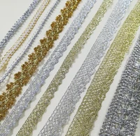 1yards latest silver gold lace fabric high quality lace ribbon guipure sewing trimmings laces curtain ribbons decoration lx08