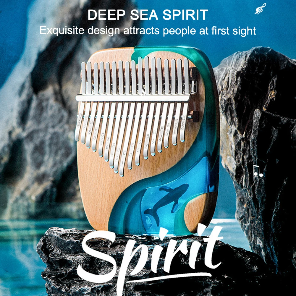 17 клавиш Голубой дельфин калимба Красивый Музыкальный автомат буковая древесина