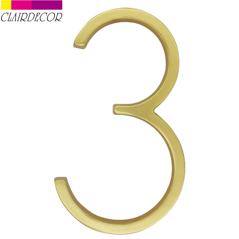 Табличка с номером для дома современный золотистый номер улицы адресный