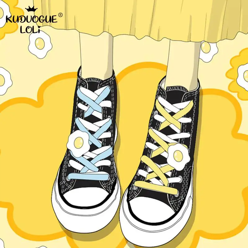 Высокая парусиновая обувь Harajuku Kawaii пара черных кроссовок с цветной дышащей