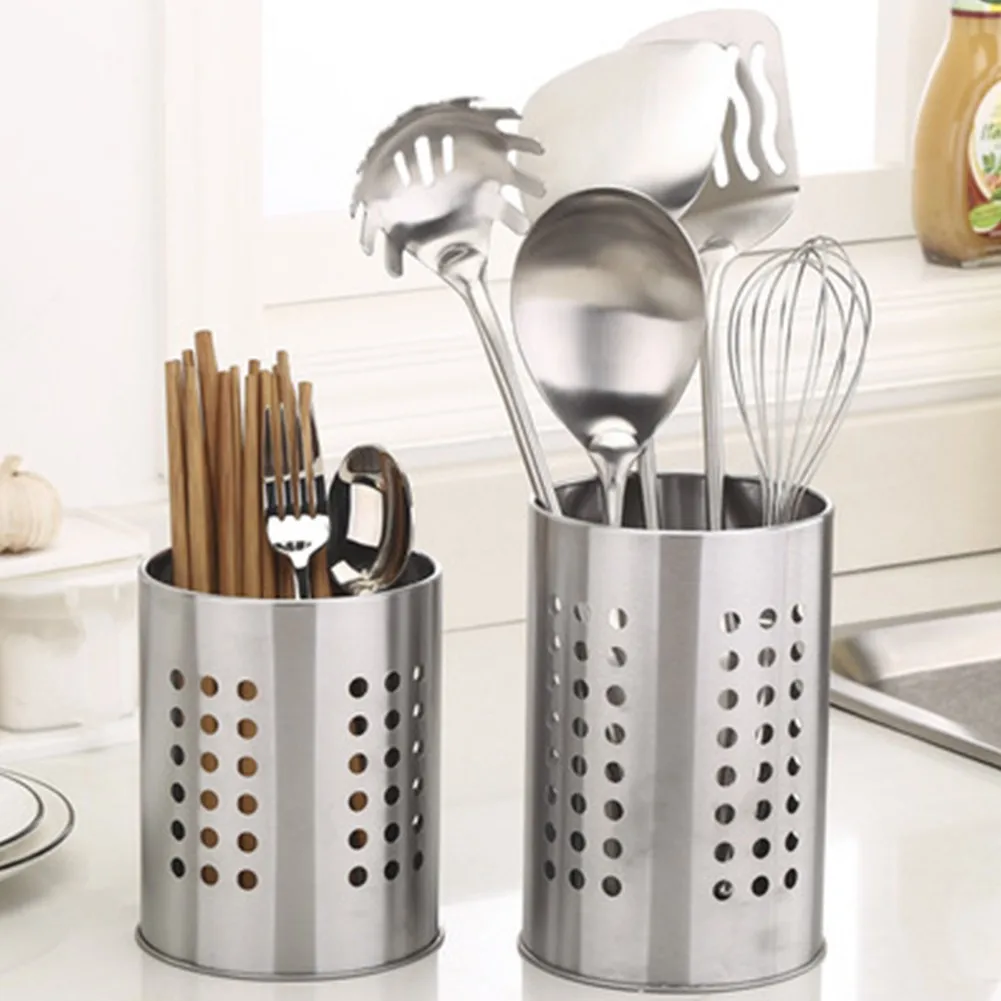 

Multifunctional Drain Cage Storage Stainless Steel Utensil Drainer Cutlery Stand Chopstick Spoons Holder For Kitchen
