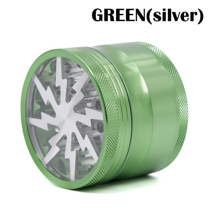 Цветная мельница для трав с молнией 4 слоя 63 мм алюминиевый дым табак Прямая