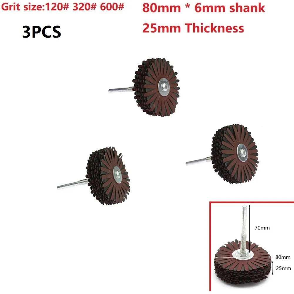 

80*6mm Shaft Mounted Emery Wire Grinding Wheel Radial Abrasive Polishing Brush Polishing Brush For Wood Irregular Surface Finish