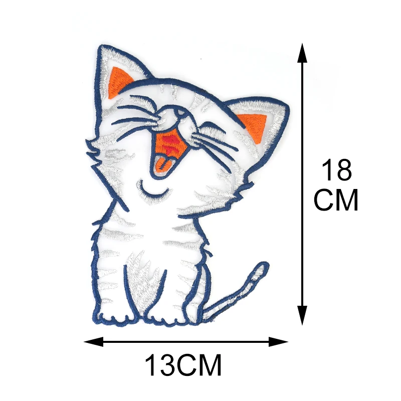 Кружева Кот Вышитые патч на Одежда Аксессуары для шитья милая улыбка пришить