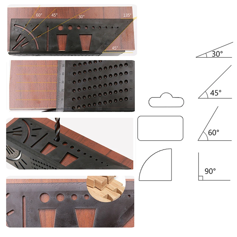 

Wood Working Ruler 3D Measuring Gauge Square Size Measure Tool
