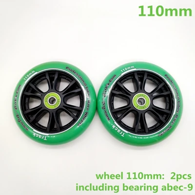 Колеса скутера 100*24 мм 2 шт./лот подшипники ABEC-9 110*24 мм - Цвет: green 110x24