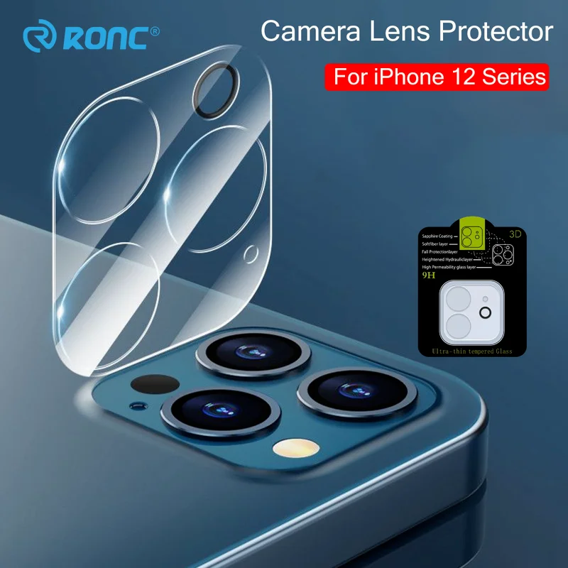 

1PC Rear Camera Lens Protector for iPhone 11 12 Mini Pro Max Back Camera Metal Ring Tempered Glass Protective Film Sticker Cover