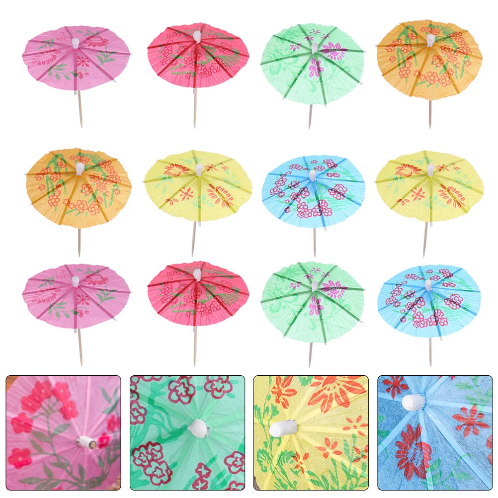 

288pcs Exquisite Paper Umbrella Picks Colorful Cocktail Picks Cocktail Decors (Mixed Color)