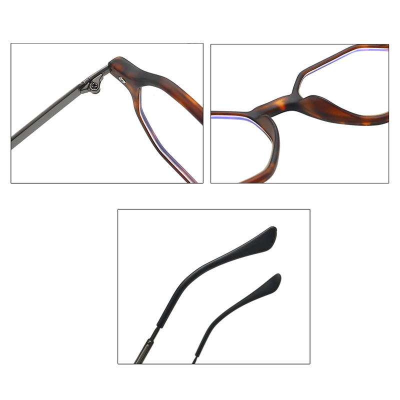 

Anti Blue Light Glasses Retro Polygonal Eyeglasses Goggles Male Fashion Round Metal Frame Female Plain Spectacles Flat Lens