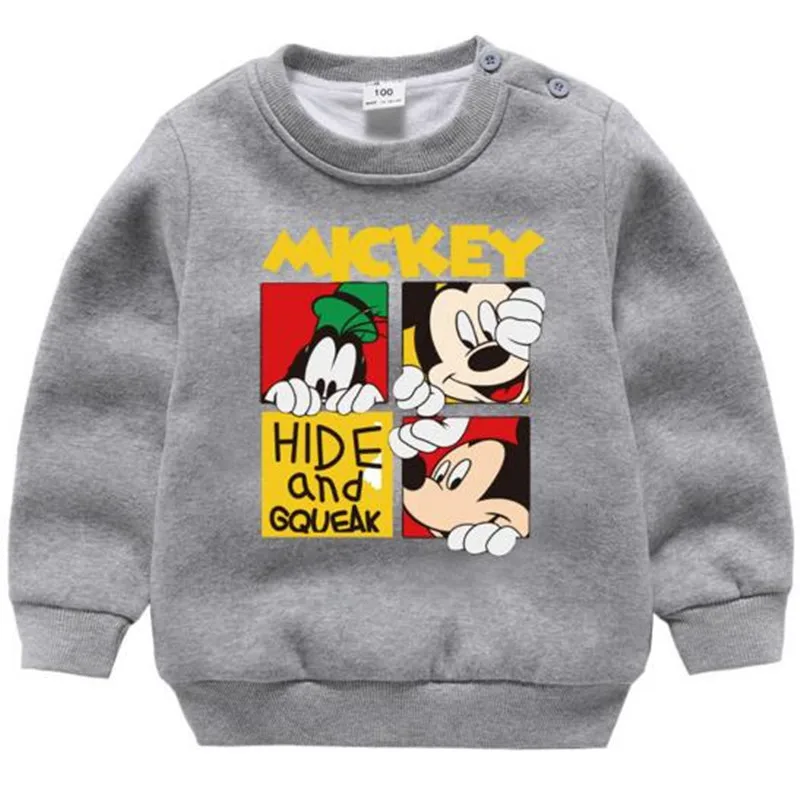 fleece top-4 Детская одежда; коллекция года; сезон осень-зима; комплект утепленной одежды из флиса для девочек и мальчиков; топы с длинными рукавами и штаны с принтом Микки и Минни - Цвет: fleece top-4