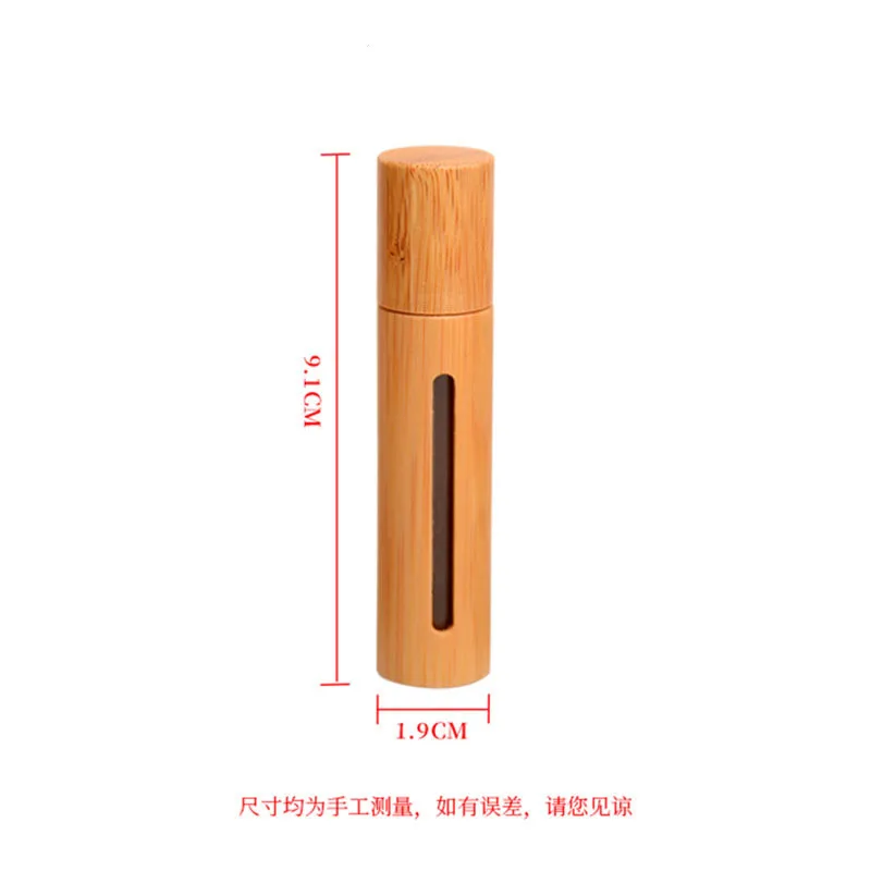 10 мл бамбуковый рулон на бутылке со стальным роликом стеклянный контейнер для