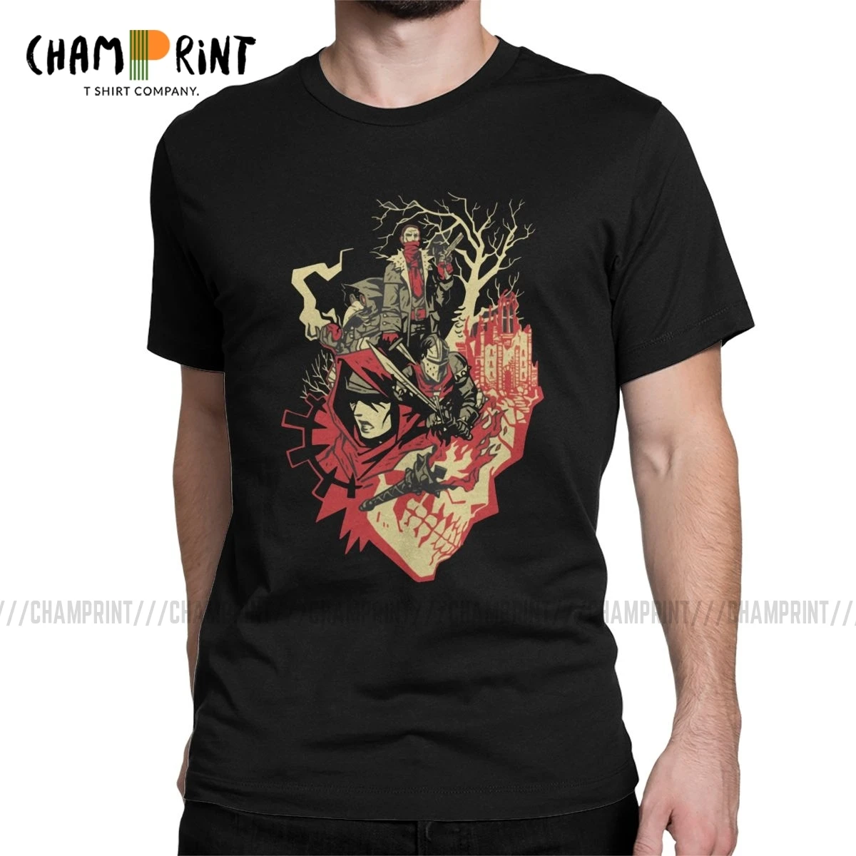 

Darkest Dungeon Videogame Men T Shirt Humorous Tees Short Sleeve Crewneck T-Shirts 100% Cotton Gift Idea Clothes