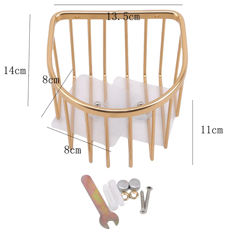 

1PC Wall Mounted Toilet Paper Holder Bathroom Shower Shelf Space Aluminum Storage Basket Paper Towel Tissue Box