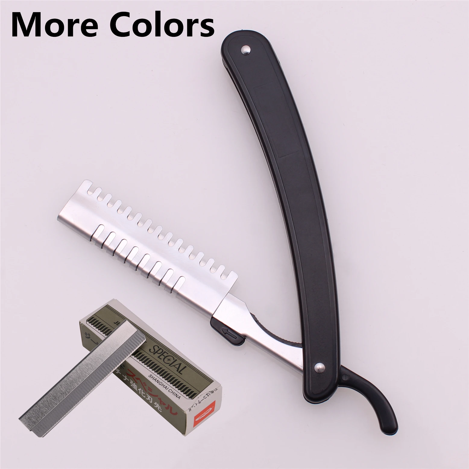 

Salon Sharp Barber Razor Hair Razors Cut Hair Cutting Fine Thinning Trimming Shaving Knife Hairdresser Tool 50Pcs + Blades 100#