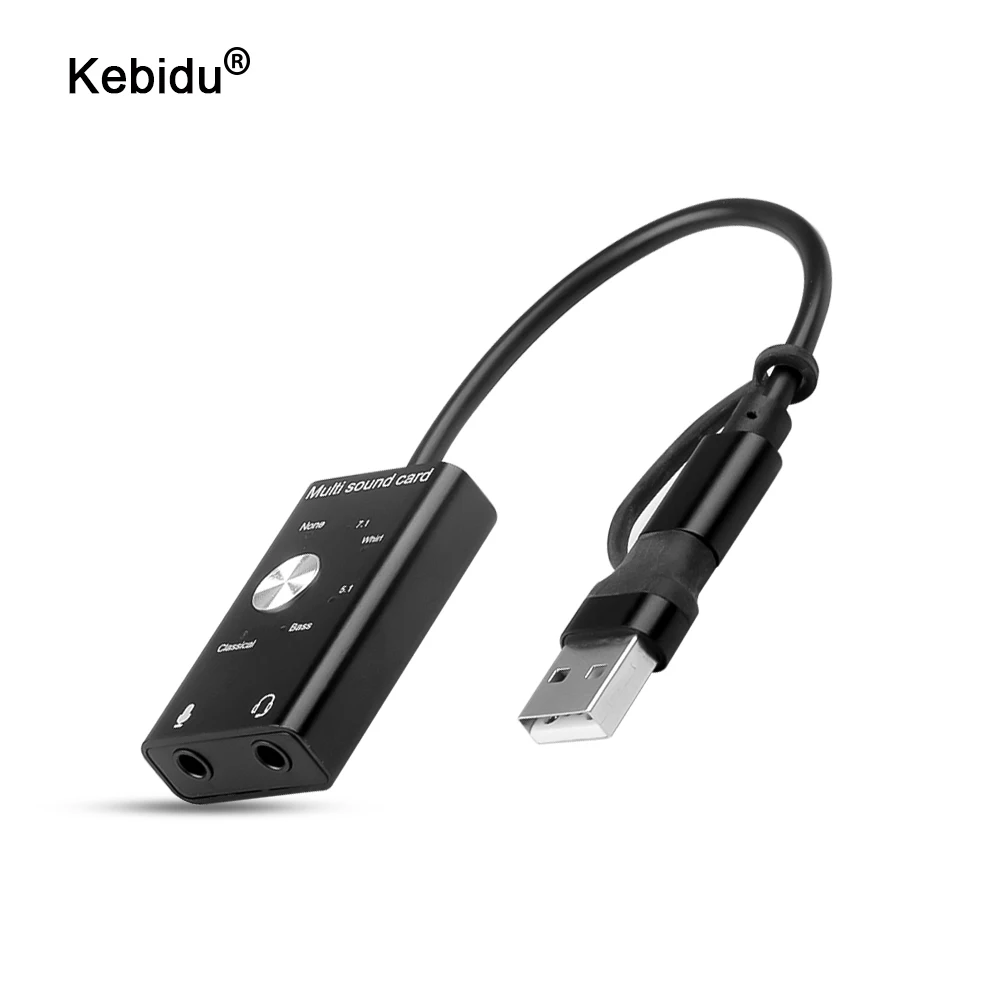 Kebidu 7 1/5 1 внешняя звуковая карта USB 2 0 Тип с разъемами типа C и 3 5 мм разъем для
