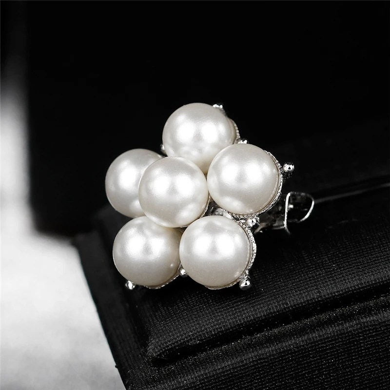 Мини-брошь из сплава с жемчугом свадебная брошь маленькая пряжкой на воротнике