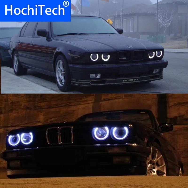 Отличные SMD 5050 светодиодный Белый Фар halo ангел демон глаза комплект для bmw E30 E32 E34