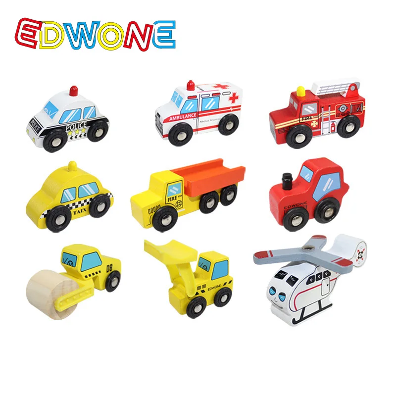 Деревянный магнитный поезд EDWONE самолёт деревянная железная дорога вертолет