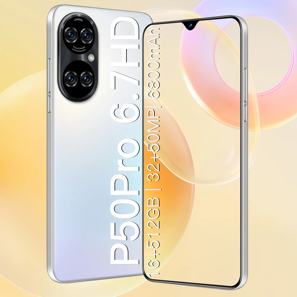 

2021 Global Version P50pro 6.7 Inch Andriod 6GB 512GB 10 32MP 50MP Smartphone Snapdragon 888 Face ID Finger Print 5G Cellphone