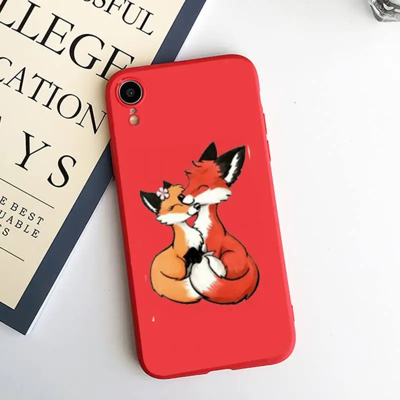 

Fox cute cartoon animal Phone Case Candy Color for iPhone 6 7 8 11 12 s mini pro X XS XR MAX Plus high quality protective coque