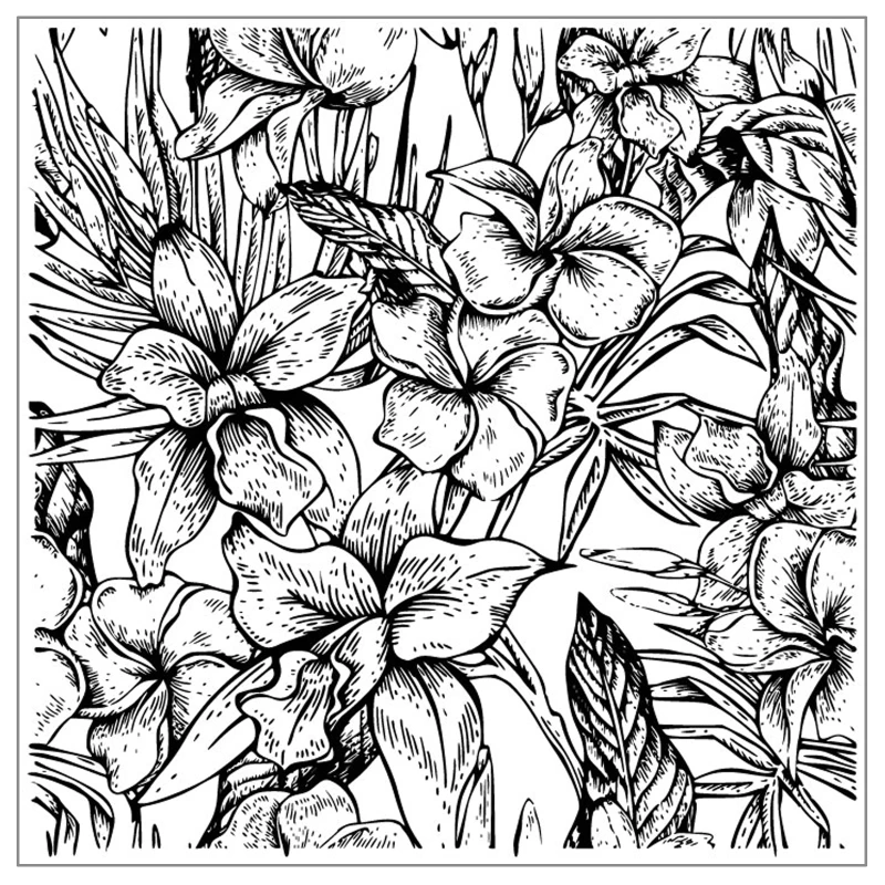 

Flowers Background DIY Silicone Clear Stamp Cling Seal Scrapbook Embossing Album Decor Craft