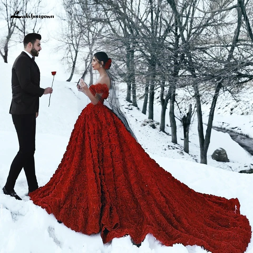 Роскошные Красные кружевные свадебные платья в Турции Lakshmigown 2020 Dentelle Mariage