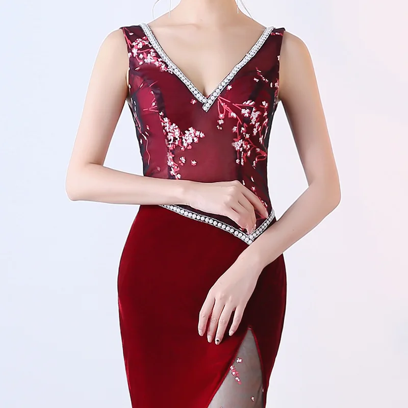 Женское вечернее платье-русалка Элегантное Длинное атласное платье до пола с