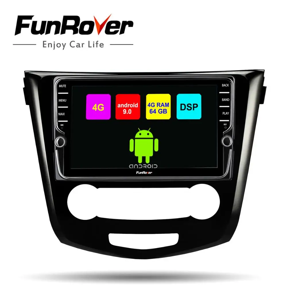 Funrover 2 din android 9 0 автомобильный Радио gps мультимедийный плеер для Nissan X Trail Qashqai 2014 2017