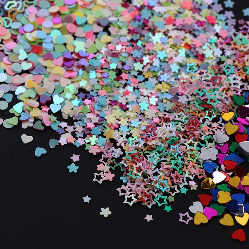Новый 5000 шт Нейл-арт в домашних условиях смешанный с блестками 3 мм виде сердца и
