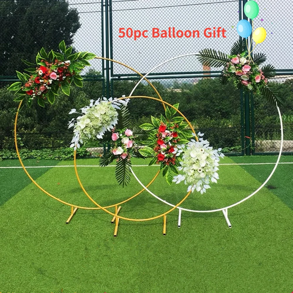 

2022 Arch Wedding Round Arch Balloon Marry Metal Arche Decoration Wedding Arch Stage Background Birthday Decor 50pc Balloon