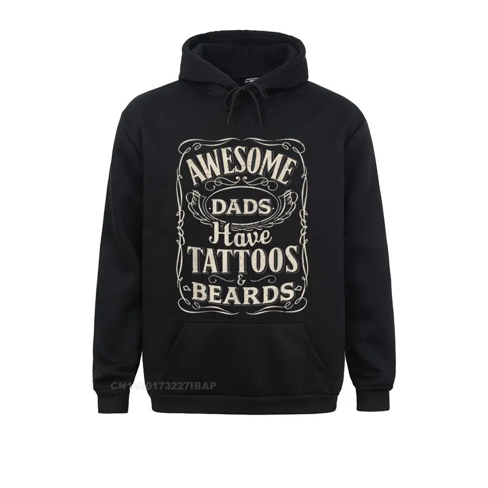 Awesome Dads Have Tattoos And Beards Daddy Vintage Hoodie Fitness Sweatshirts Rife Fall Long Sleeve Hoodies Men Japan Clothes