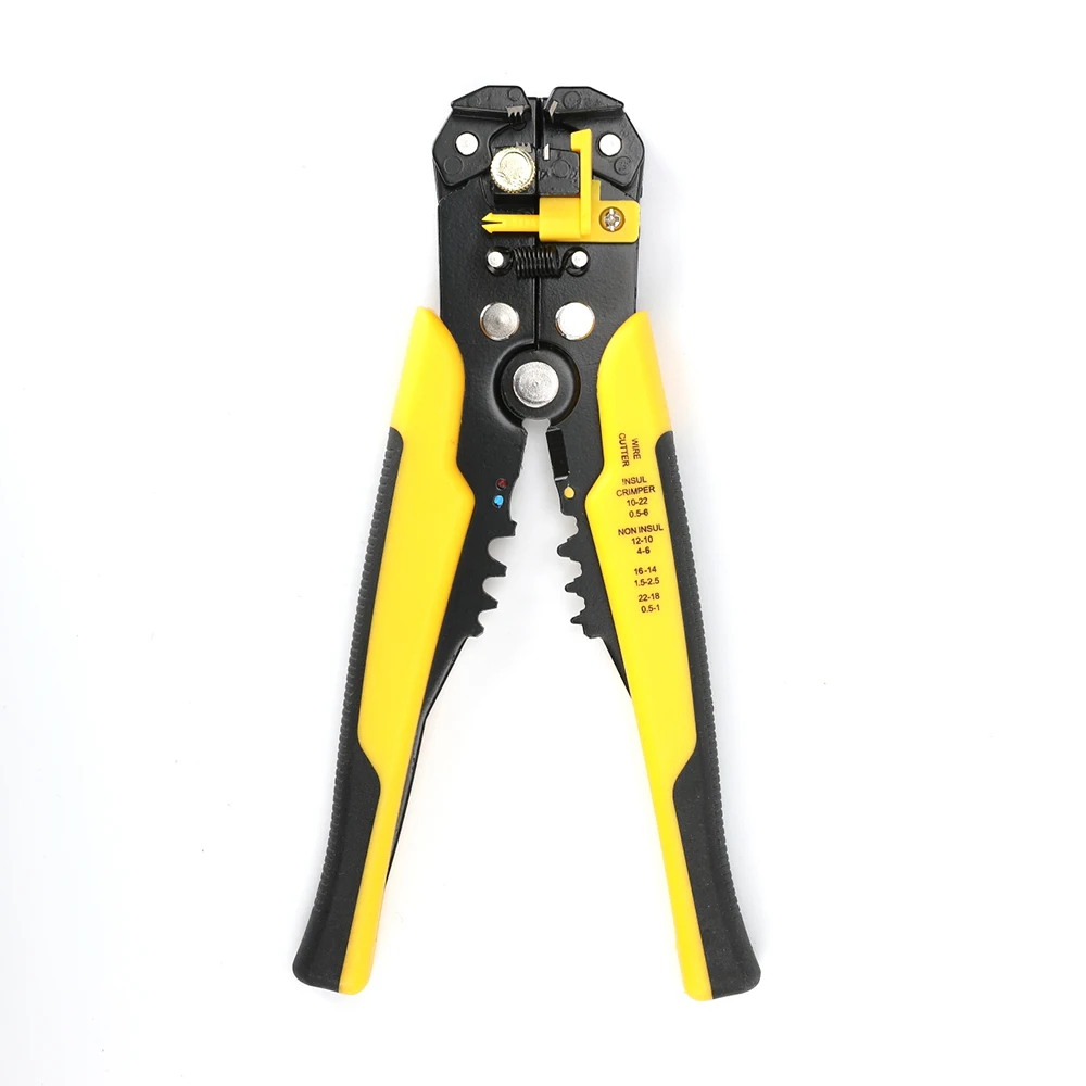 Self-adjusting Cable Cutter Crimper Wire Stripper 3 in 1 Multi Pliers for 0.2~6.0mm Wire Stripping Cutting Crimping 10-24 AWG