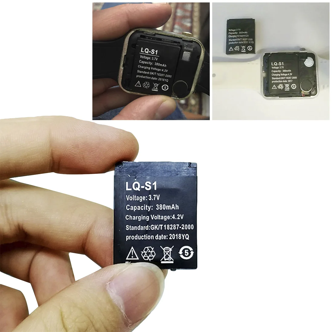 

AhLithium-ion Li-polymer 1pcs 380m Smartwatch battery Rechargeable Lithium Polymer Li-po Battery For Smart Watch DZ09 QW09 A1 W8