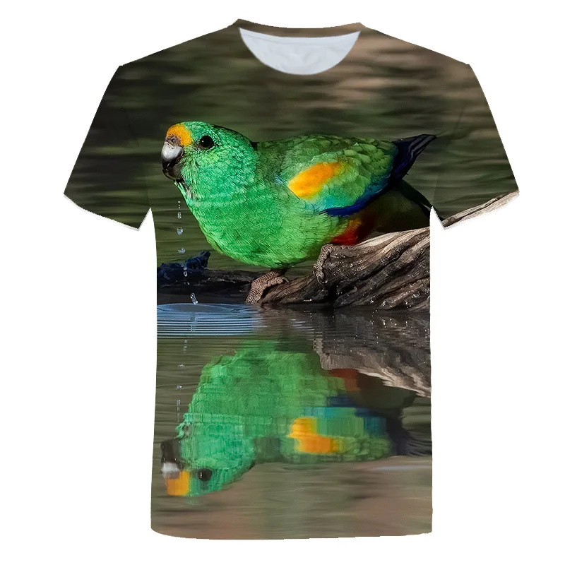 

Boys Clothes Summer Short Sleeve 3D Cartoon Kids Printed Brid T Shirt For Girl Streetwear Teenage Boys Children Tops Tee
