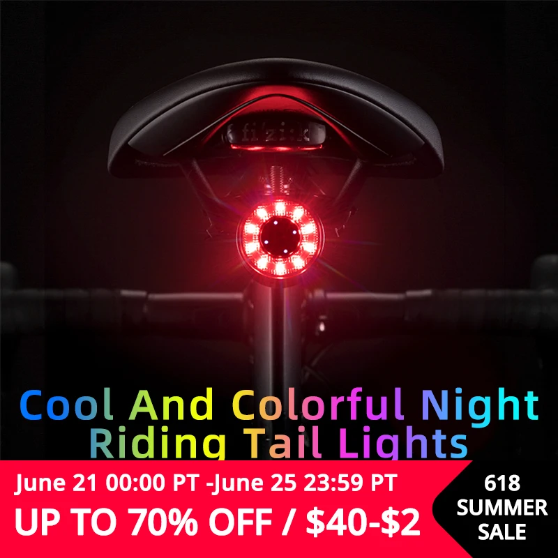 Задний фонарь ROCKBROS для велосипеда с USB зарядкой Предупреждение ежение