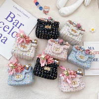 2021 girl mini handbag autumn winter baby girls princess pearl messenger bag lady princess crossbody bag clutch purse