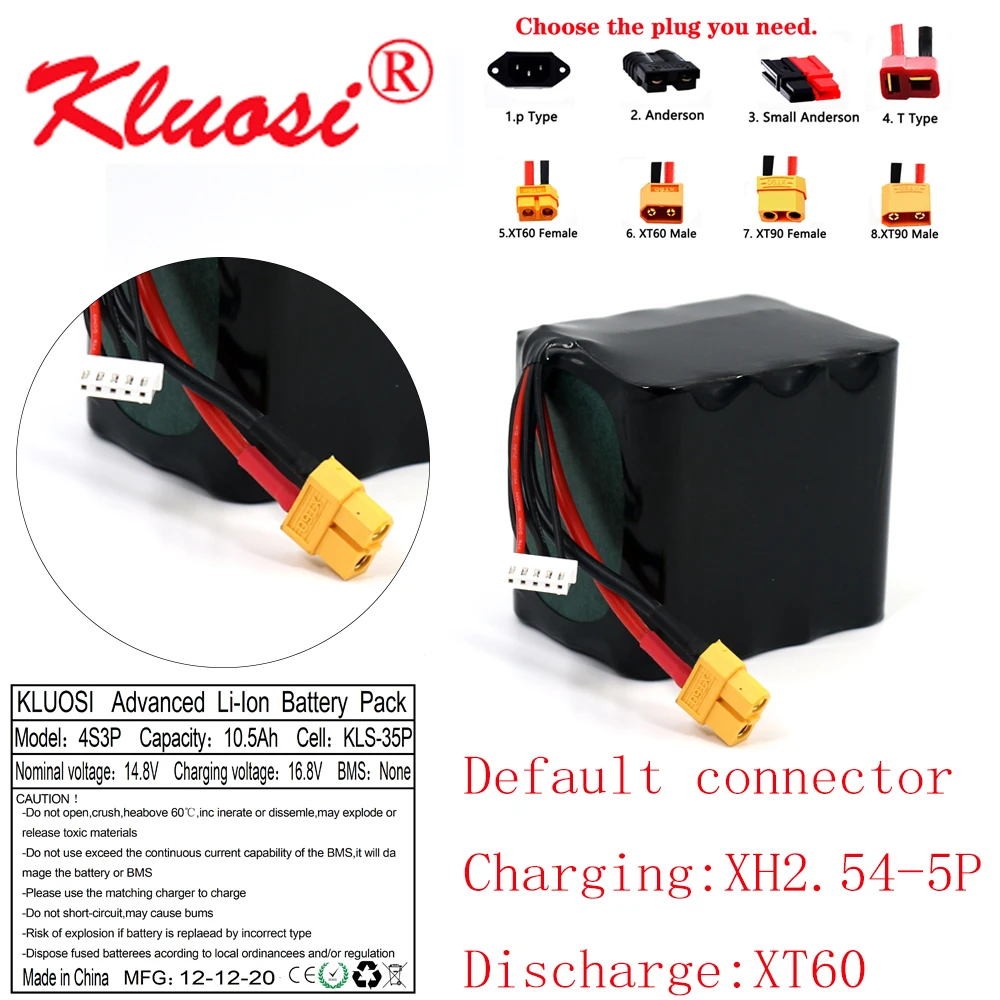 KLUOSI 14 8 V 10.5Ah 10Ah 4S3P 16 ионно литиевая Батарея высокое Ёмкость Бла (беспилотный