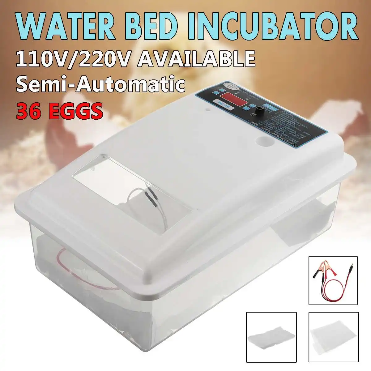 

36 Chicken Egg Water Bed Incubator Semi Automatic Quail Chick Egg Incubator Brooder Hatchery Poultry Equipment Incubator Machine
