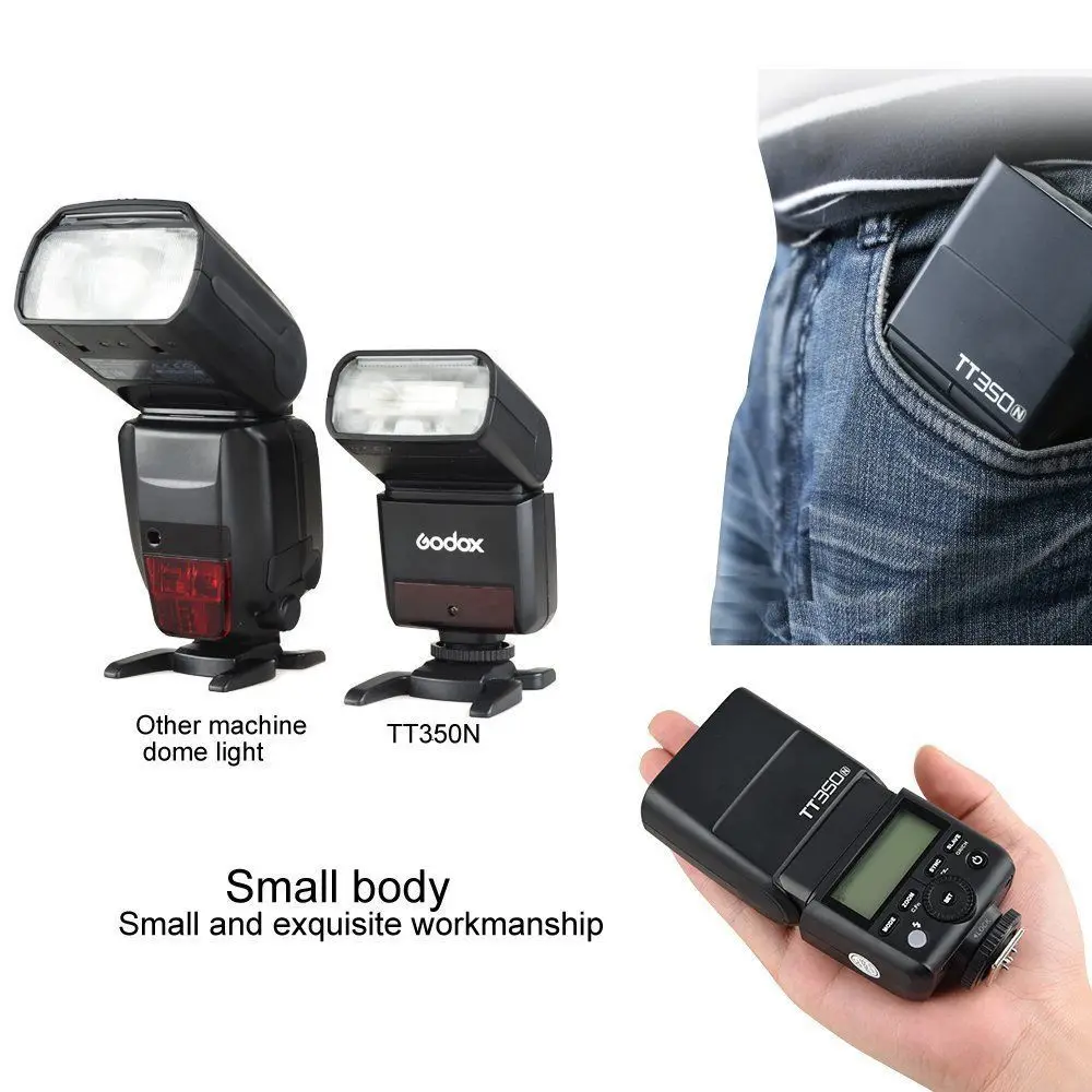 Вспышка Godox TT350N 2 4G HSS 1/8000s i TTL GN36 для камеры Speedlite + триггерный передатчик цифровой