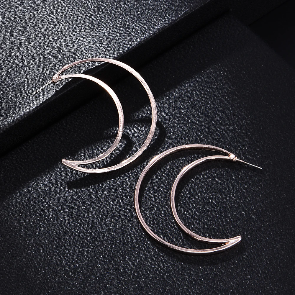 2020 Простые Женские Висячие серьги в виде новой луны для женщин капли по линии