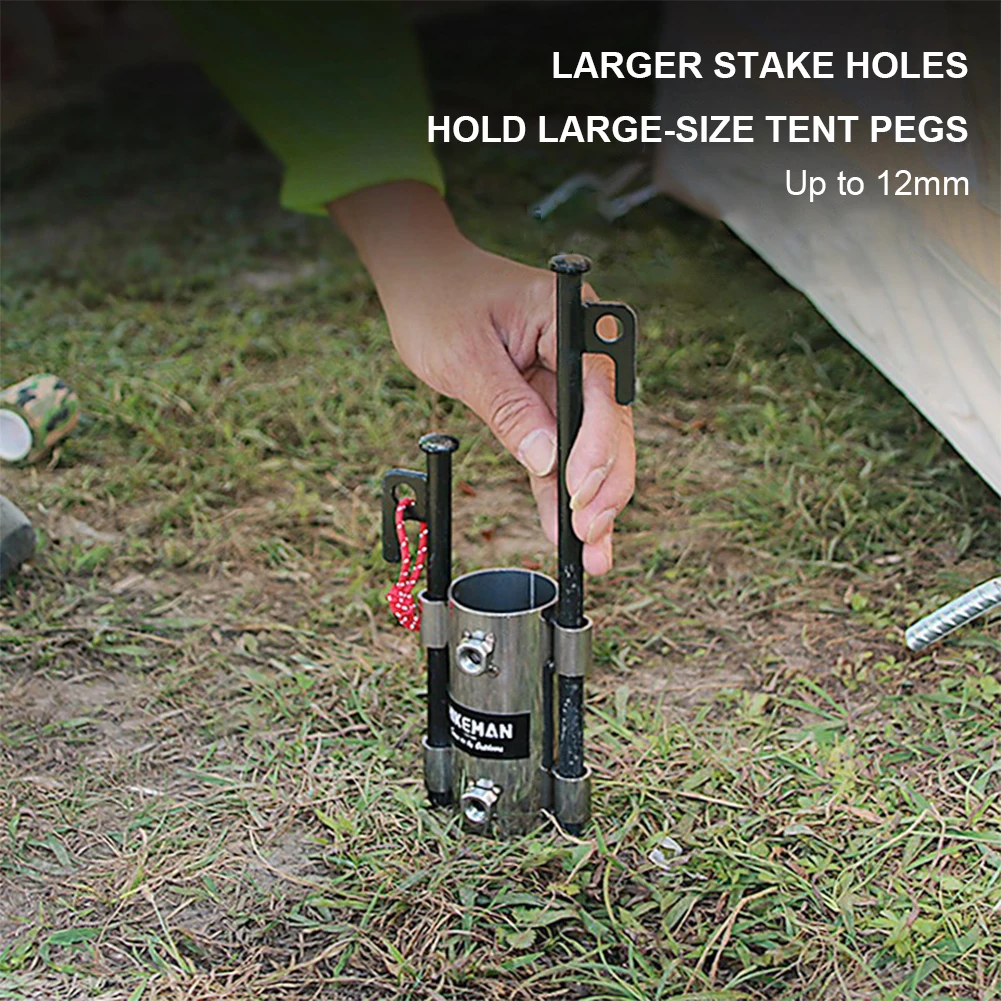 

Camping Awning Rod Holder Adjustable Outdoor Metal Canopy Poles Holder Fishing Beach Umbrella Pole Anchor Windproof Fixed Stand